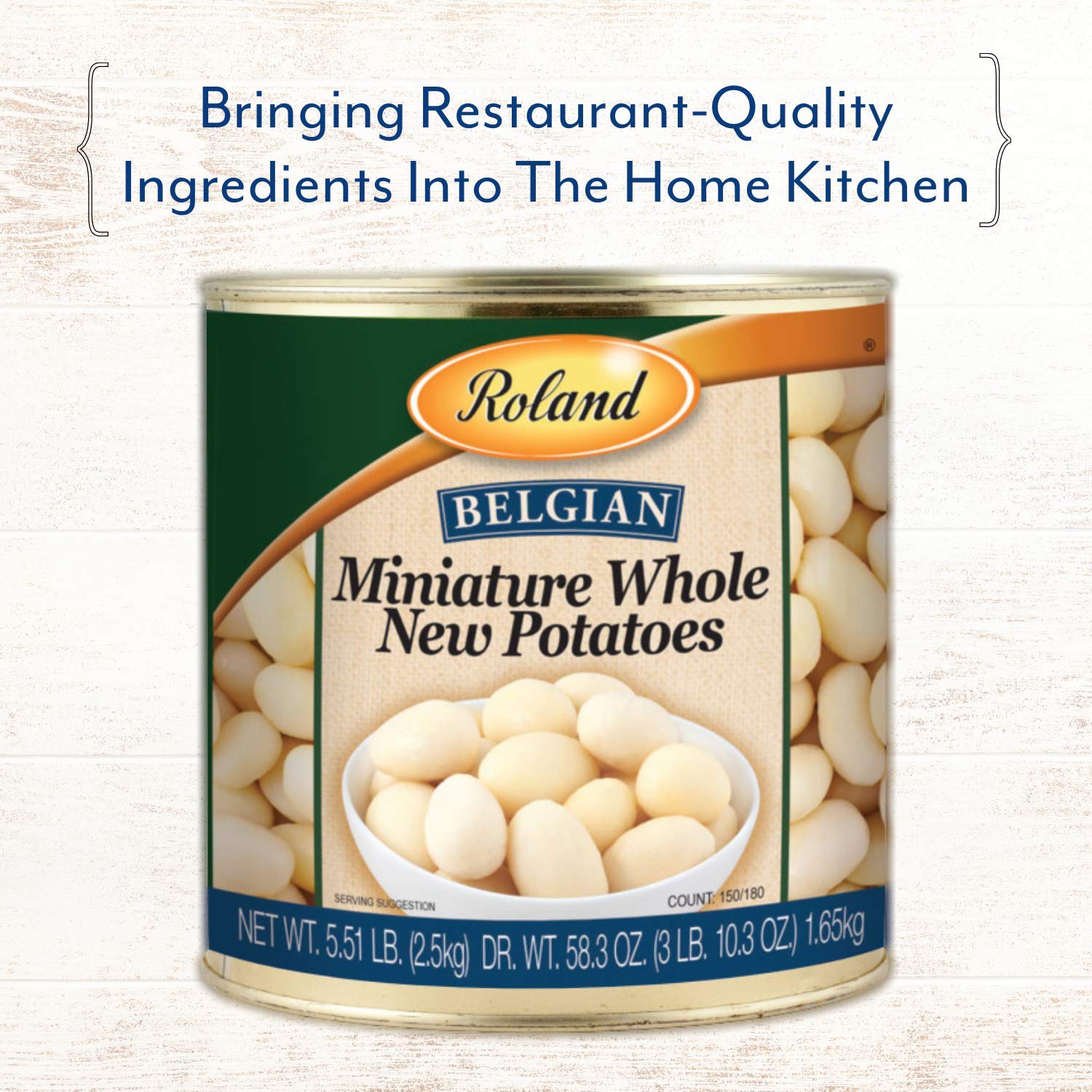 Roland Foods Miniature Whole New Belgian Potatoes - 5.51 lb Can (Pack of 2) | Premium Canned Potatoes for Salads, Stews & Side Dishes | Non-GMO, Gluten-Free