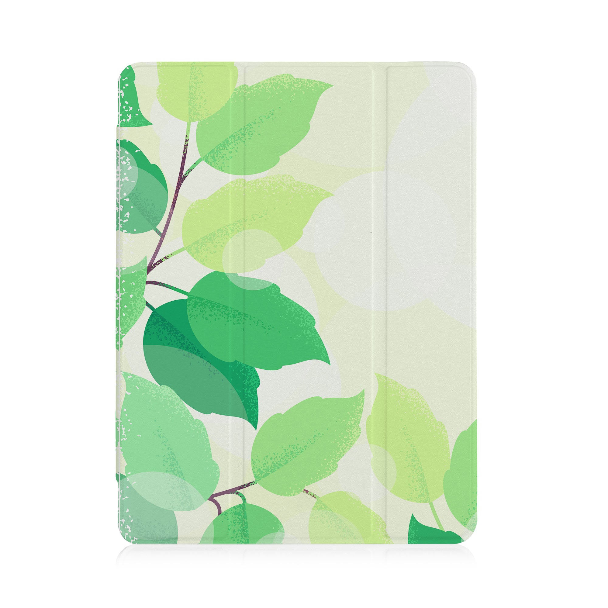 Premium iPad See-Through Case with Green Leaves Design - Slim Protective Cover for iPad Air/Pro - Perfect for Home, Office & Travel Use
