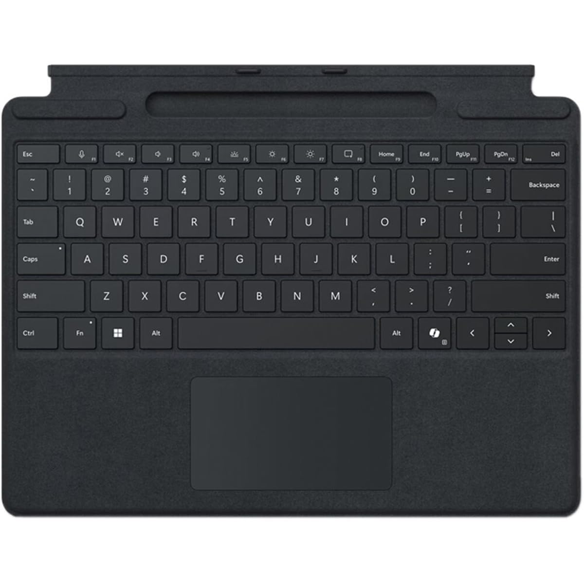 Microsoft Surface Pro Keyboard Cover Case - Slim & Lightweight Black Protective Keyboard for Surface Pro 7/6/5/4/3 - Perfect for Work, Travel & Home Office Use