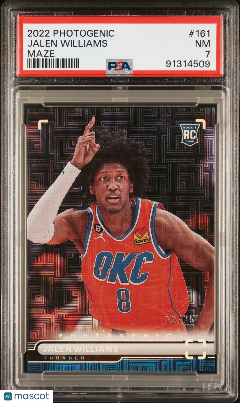 2022 Panini Photogenic Basketball Jalen Williams Rookie Card Maze PSA 7 /25 - Rare Collectible for NBA Fans & Sports Memorabilia Enthusiasts - Perfect for Display, Trading, and Investment
