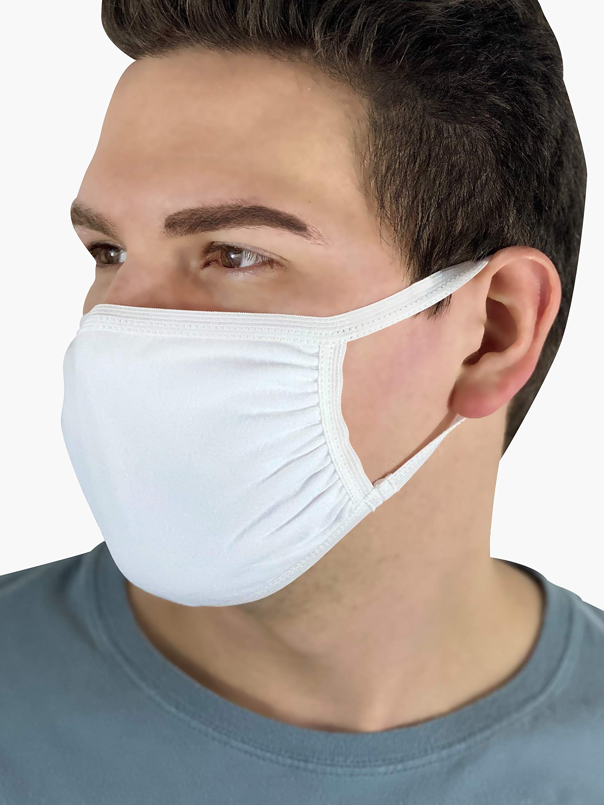 Fruit of the Loom Reusable Cotton Face Masks - 50 Pack Bulk Disposable Masks for Adults & Kids | Comfortable Breathable Protection for School, Work, Travel & Daily Use