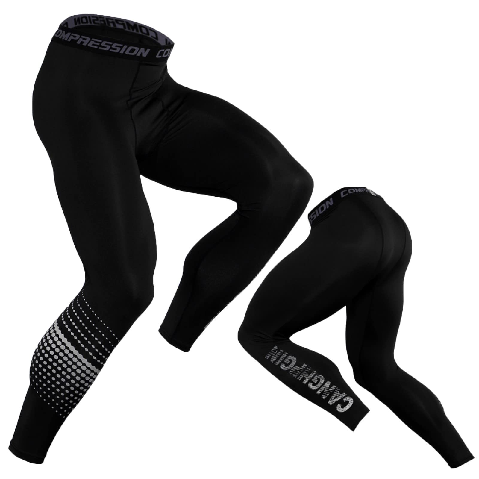 **Egmy Men's Quick-Dry Running Pants - Stretch Fitness Workout Tights for Training & Gym (Black, S)**