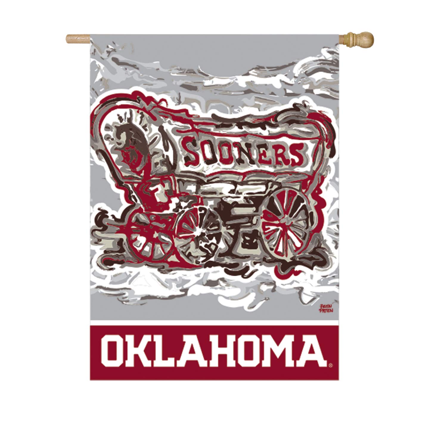 Oklahoma University Team Sports America Embroidered Suede Flag - Indoor & Outdoor Use for Game Day, Tailgating, and Home Decor