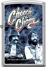 Cheech & Chong Court Brushed Chrome Refillable Zippo Lighter - Perfect for Smoking, Collecting & Gifting (Windproof & Durable)