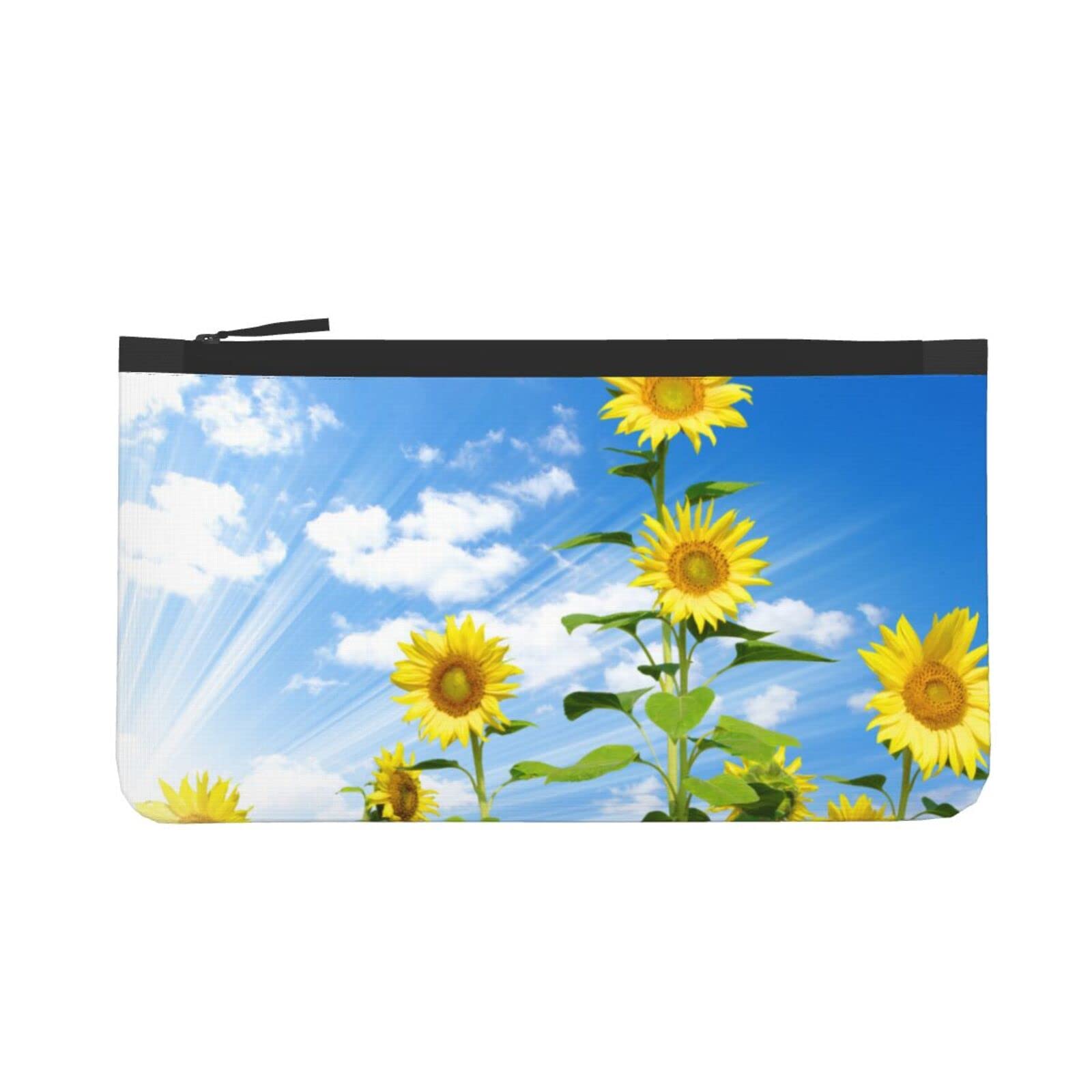 Stylish Sunflower Printed Canvas Coin Purse - Portable Travel Wallet & Makeup Pouch for Women | Perfect for Cosmetics, Jewelry & Everyday Essentials