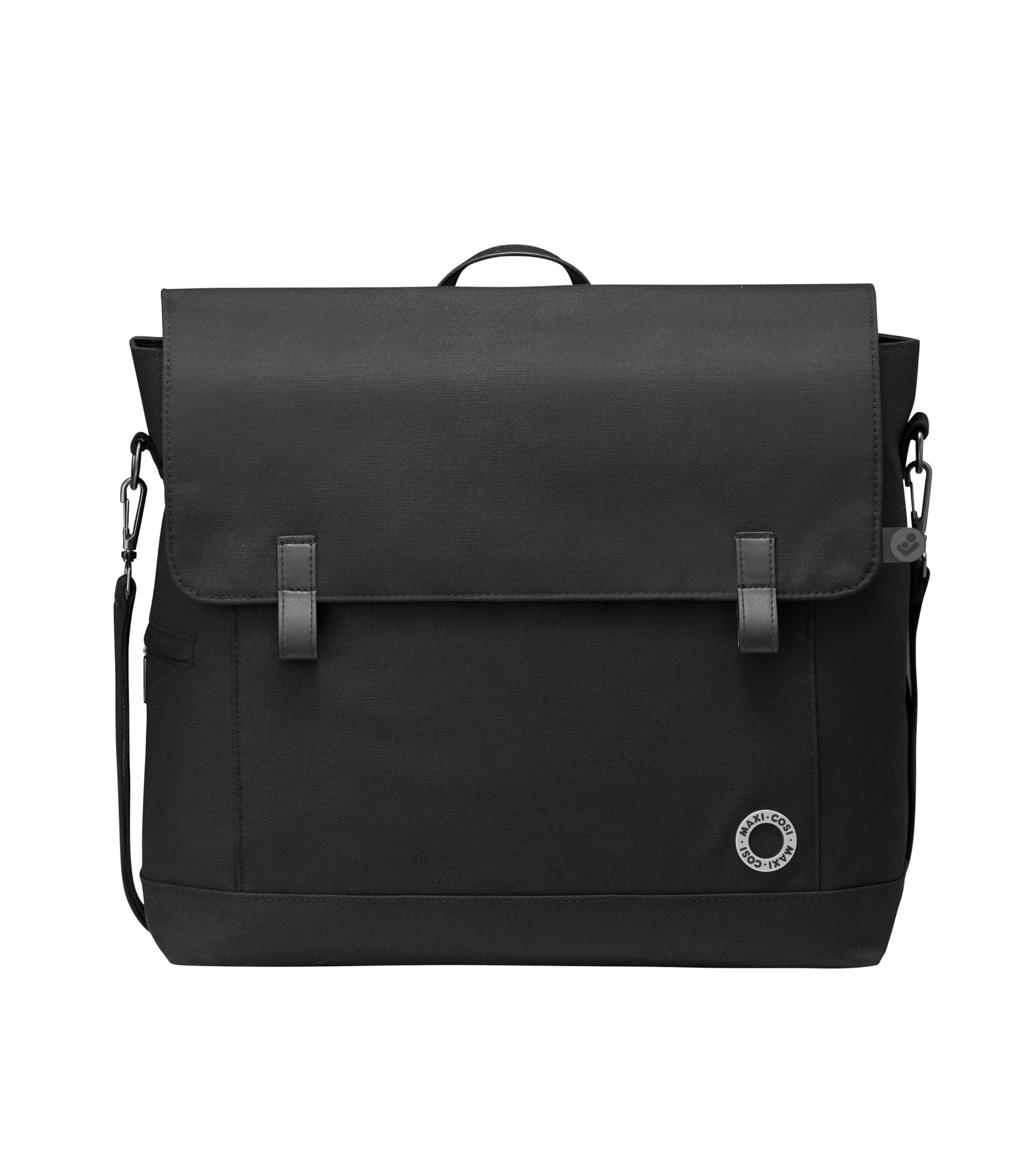 Maxi-Cosi Modern Diaper Bag with Spacious Compartment, Insulated Bottle Pocket & Changing Mat - Essential Black Diaper Backpack for Moms, Perfect for Travel, Daycare & On-the-Go Baby Essentials