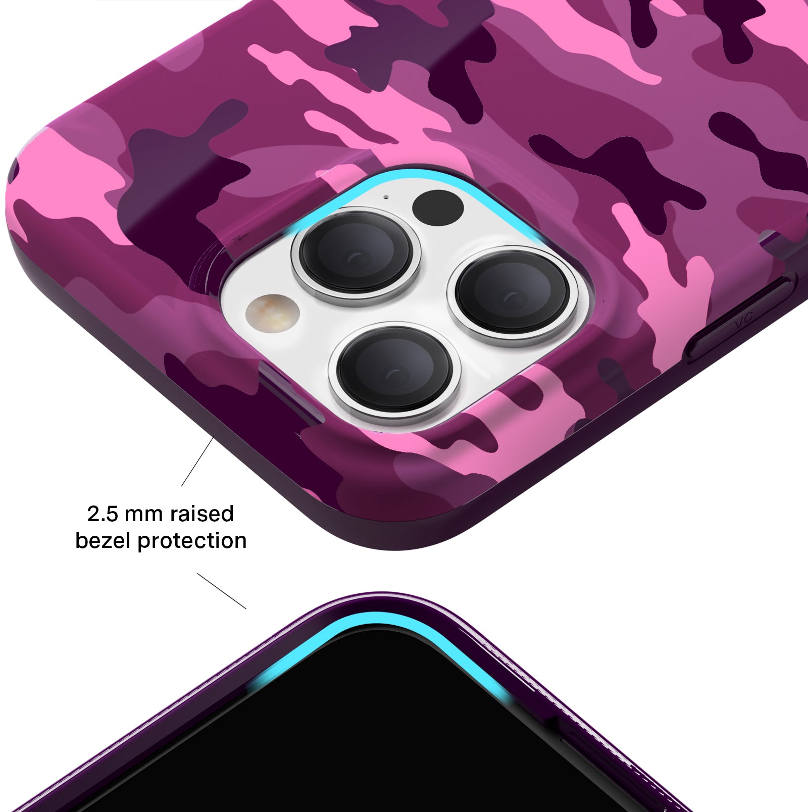 Magenta Camo iPhone Case - Durable Protective Cover for iPhone [Model] | Trendy Camouflage Design | Perfect for Outdoor Adventures, Travel & Daily Use