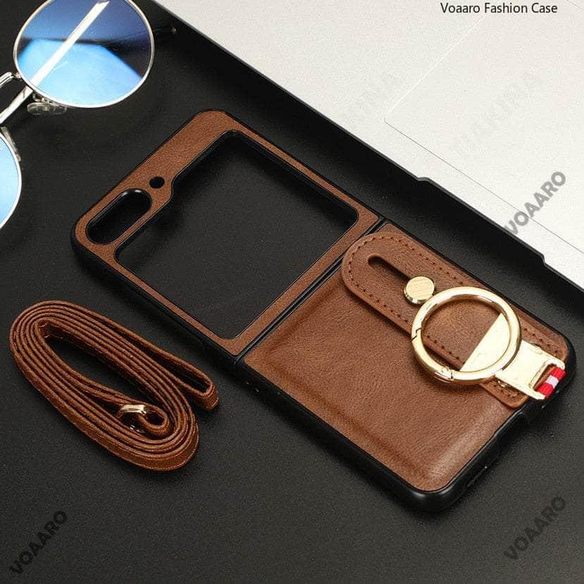 Samsung Galaxy Z Flip 5 Case with Metal Ring & Wrist Strap - Protective Phone Cover for Women & Men | Perfect for Gym, Travel & Everyday Use