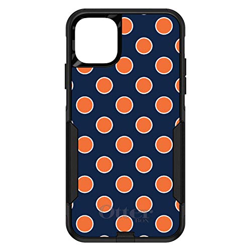Navy Orange White Polka Dots On Black Case