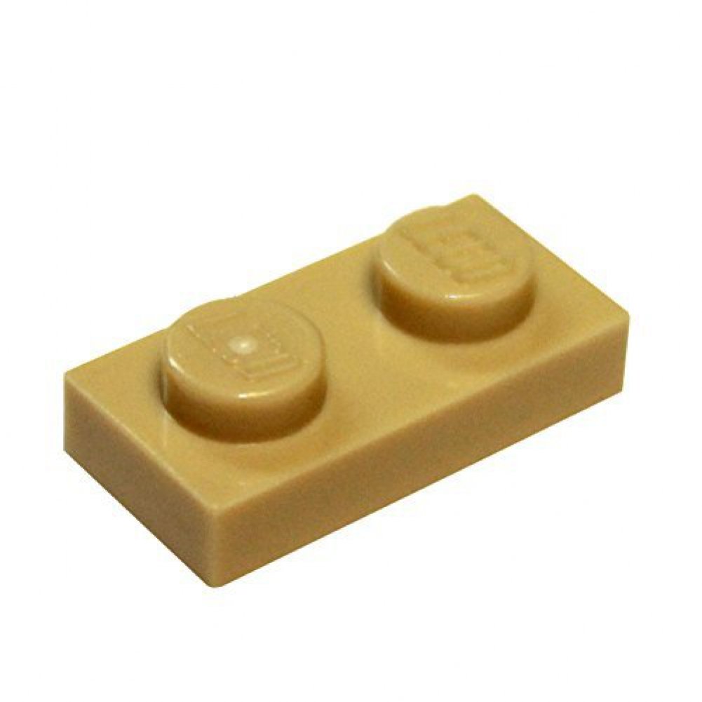 LEGO Tan (Brick Yellow) 1x2 Plates - Pack of 100 Pieces for Building, DIY Projects & Model Construction - Perfect for LEGO Enthusiasts, MOC Creators & Educational Activities