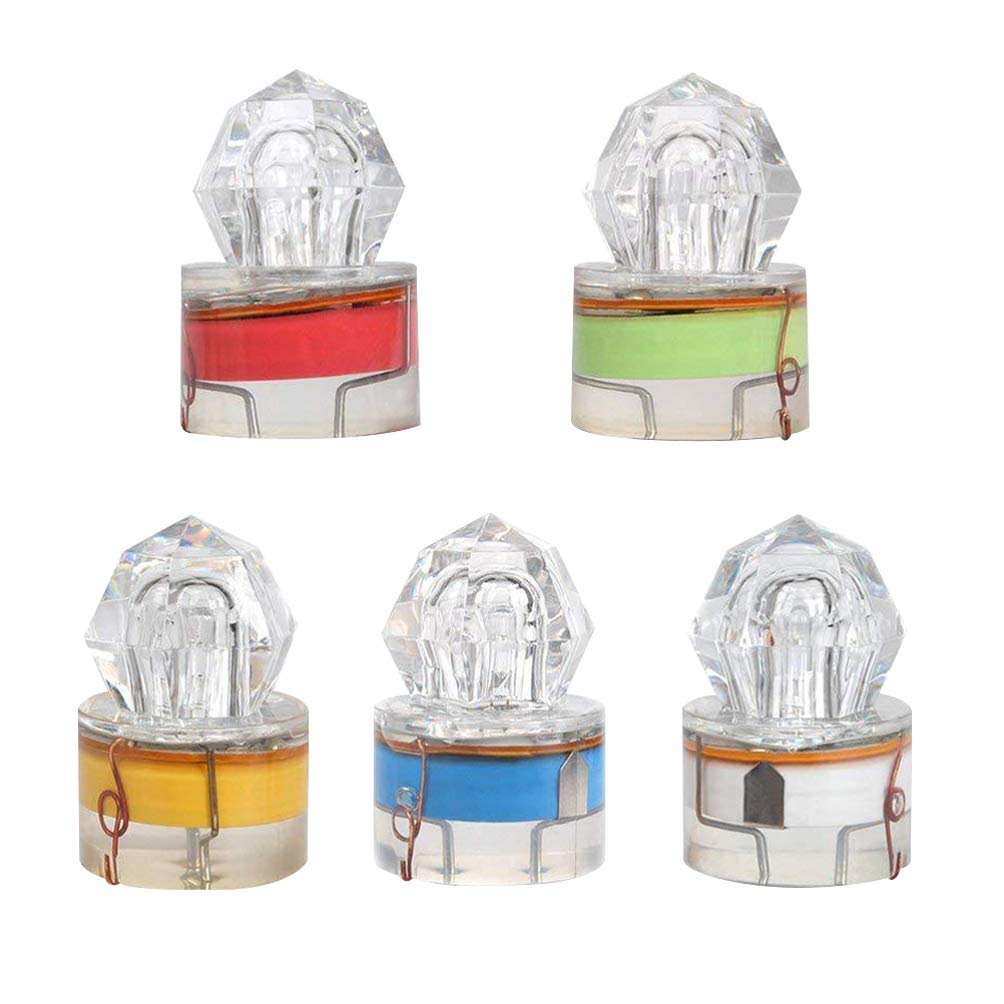 BESPORTBLE 5-Pack LED Deep Drop Fishing Lights - Underwater Fish Attracting Lamps with Flashing Bait Lights for Night Fishing | Perfect for Saltwater, Freshwater, and Ice Fishing Adventures