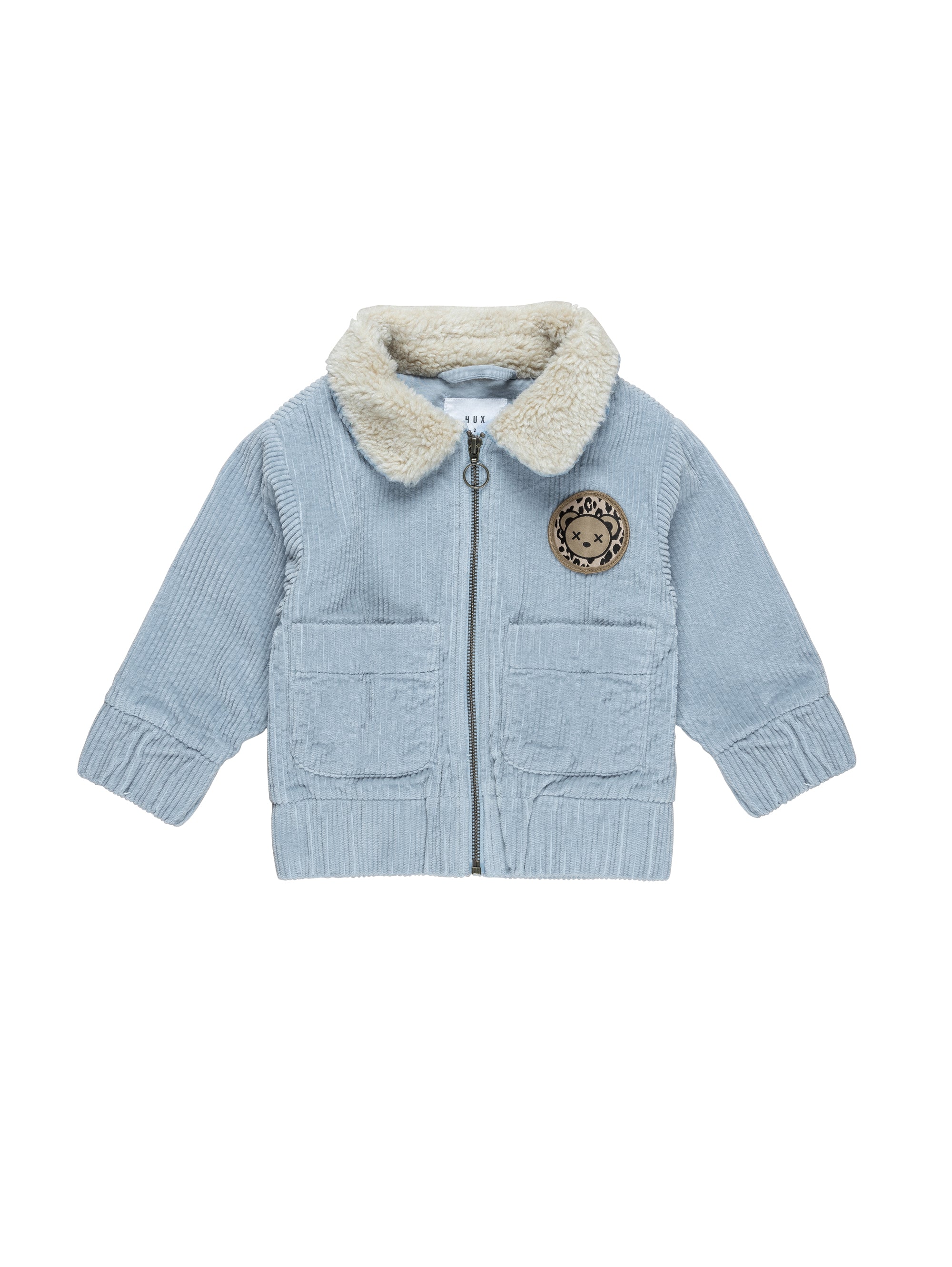 Huxbaby Dusty Blue Corduroy Jacket for Baby Boys & Girls - Soft & Stylish Outerwear for Fall & Winter, Perfect for Playdates & Family Outings