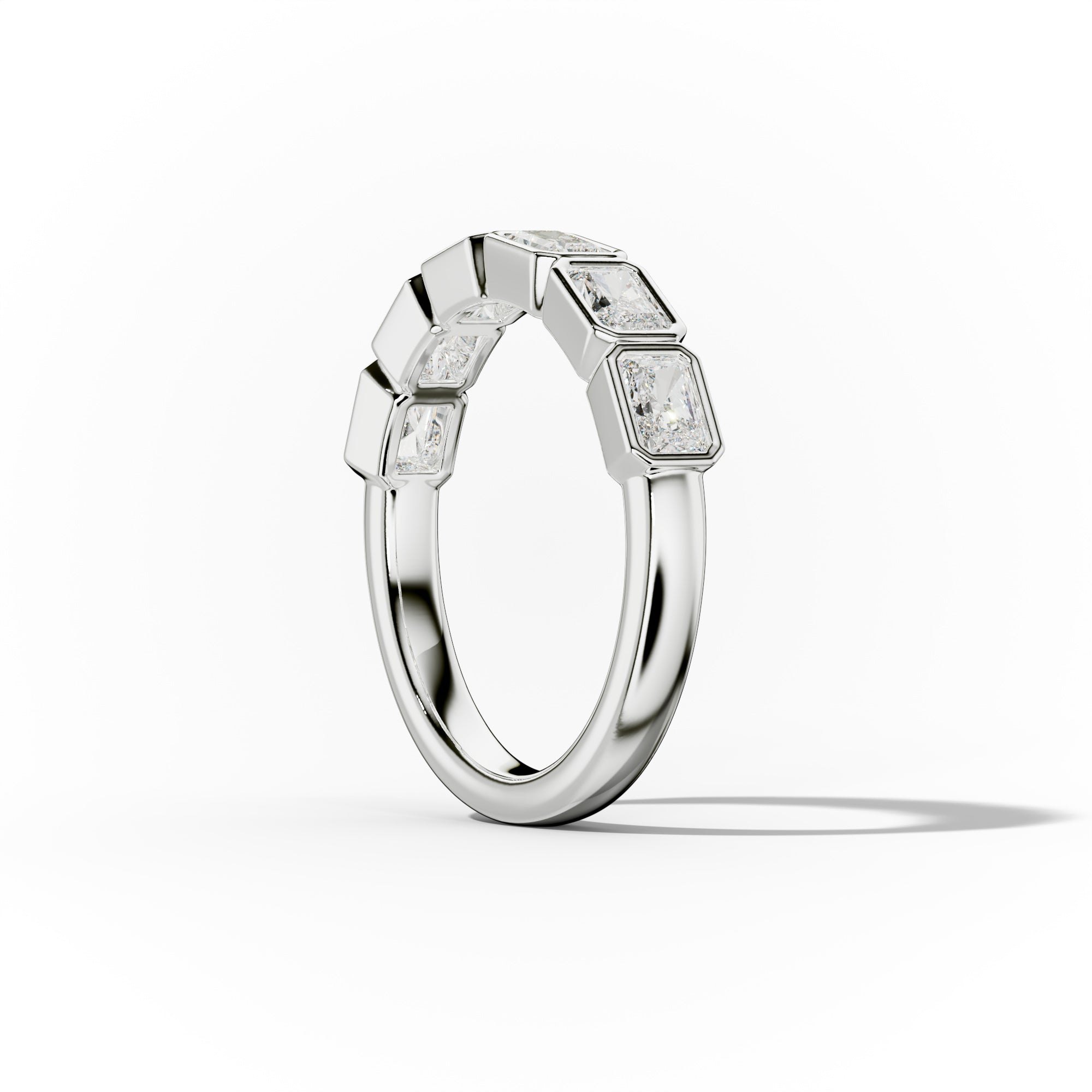 1.0 Carat East West Radiant Cut Bezel Set Diamond Anniversary Band - Elegant Wedding Ring for Women, Durable 14K Gold Jewelry Gift for Wife, Perfect for Anniversaries & Special Occasions