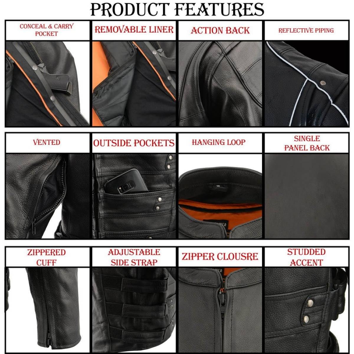 Milwaukee Men's Motorcycle Jacket - Durable Leather Biker Jacket for Riding & Outdoor Adventures - Perfect for Motorcycle Enthusiasts & Casual Wear