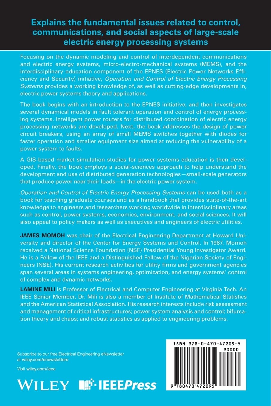 Operation and Control of Electric Energy Processing Systems - IEEE Press Power & Energy Series | Electrical Engineering Textbook for Power Grid & Renewable Energy Applications