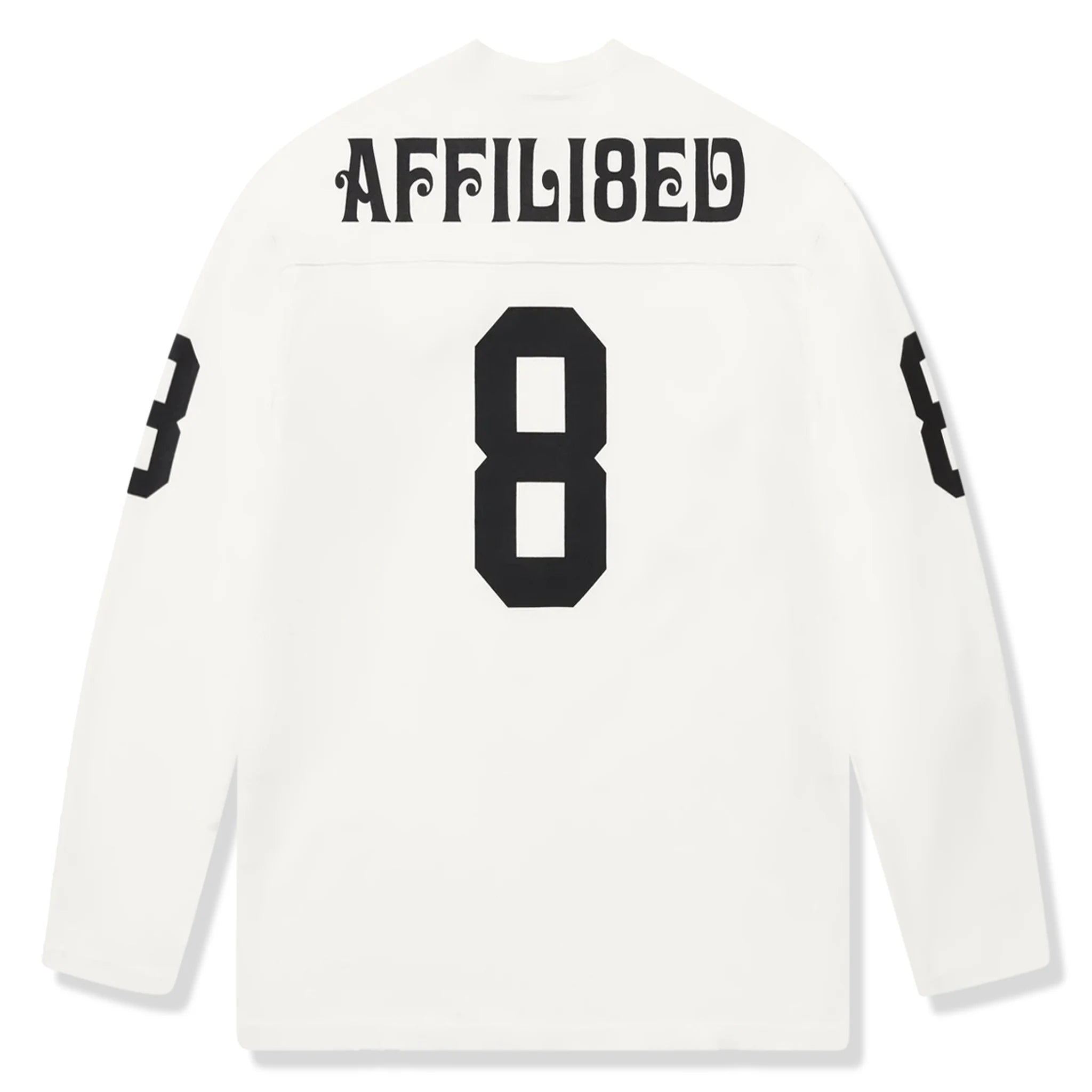 Supreme Affiliated Long Sleeve White Football Jersey - Perfect for Game Day, Training & Streetwear Fashion