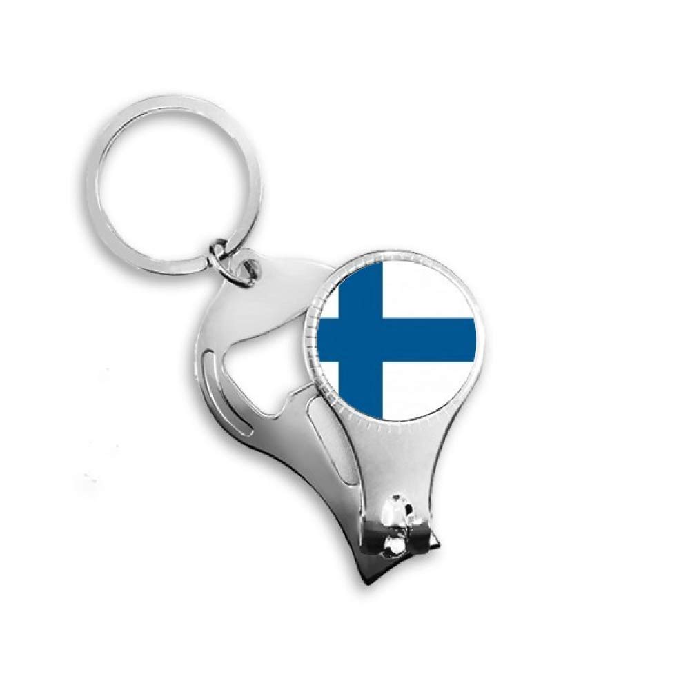 Finland National Flag Keychain - Bottle Opener & Nail Clipper Combo - European Country Souvenir Gift for Travelers, Camping, Hiking and Outdoor Adventures