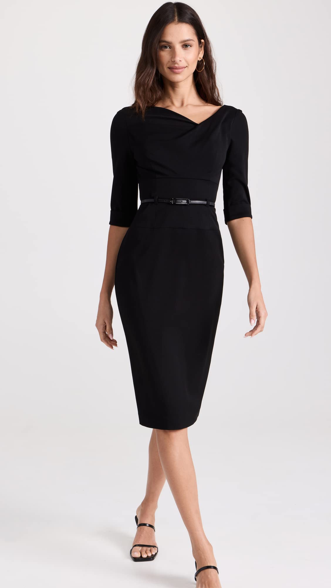 Black Halo Women's 3/4 Sleeve Jackie O Dress - Elegant Office Wear & Cocktail Party Dress for Women | Formal & Business Attire
