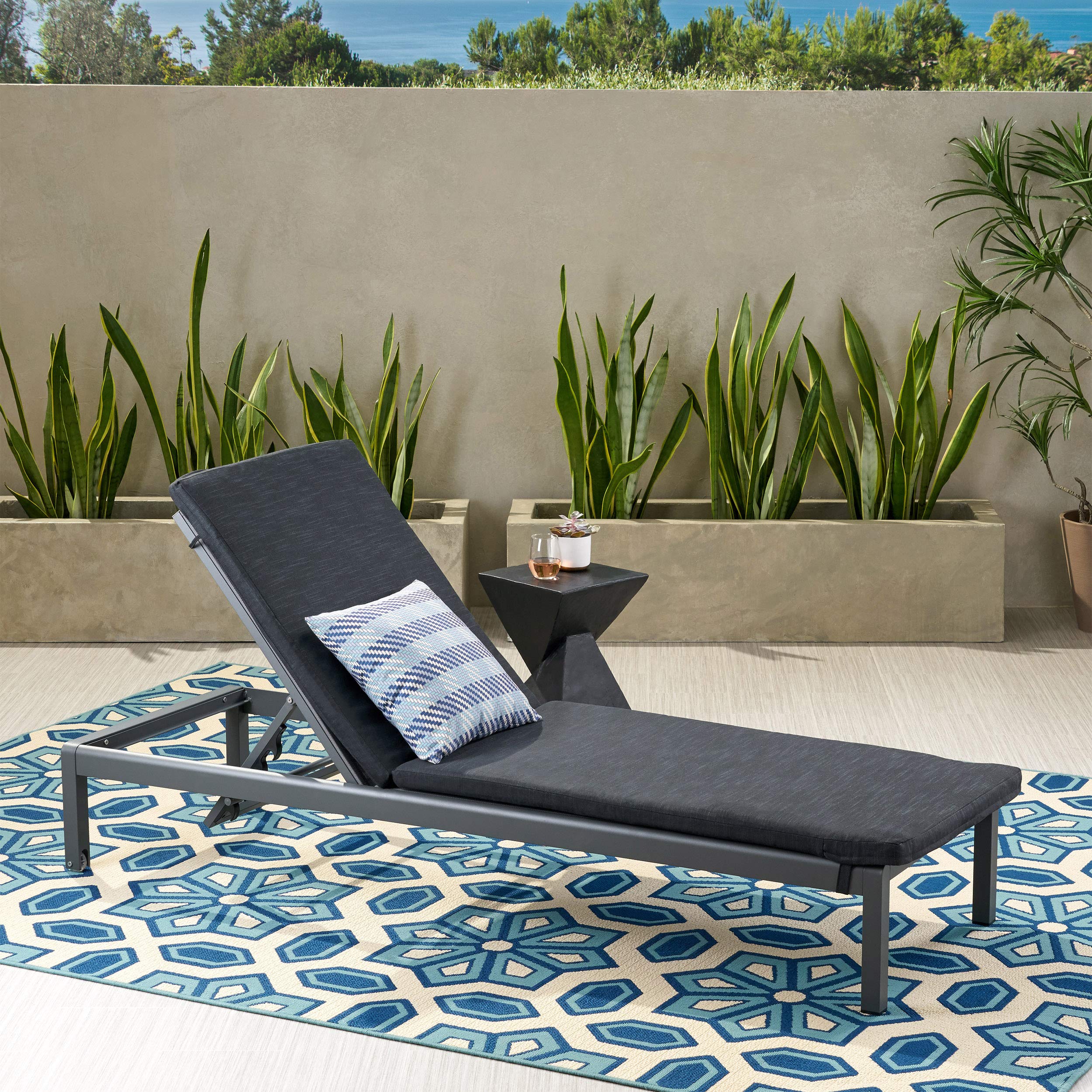 Premium Outdoor Lounge Cushion by GDFStudio - Waterproof & UV-Resistant Dark Gray Patio Furniture Cushion - Perfect for Poolside, Deck, Garden & Outdoor Seating Areas