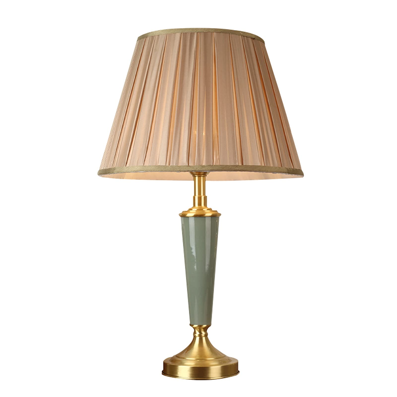 Modern Ceramic Table Lamp with Fabric Lampshade - 25.6