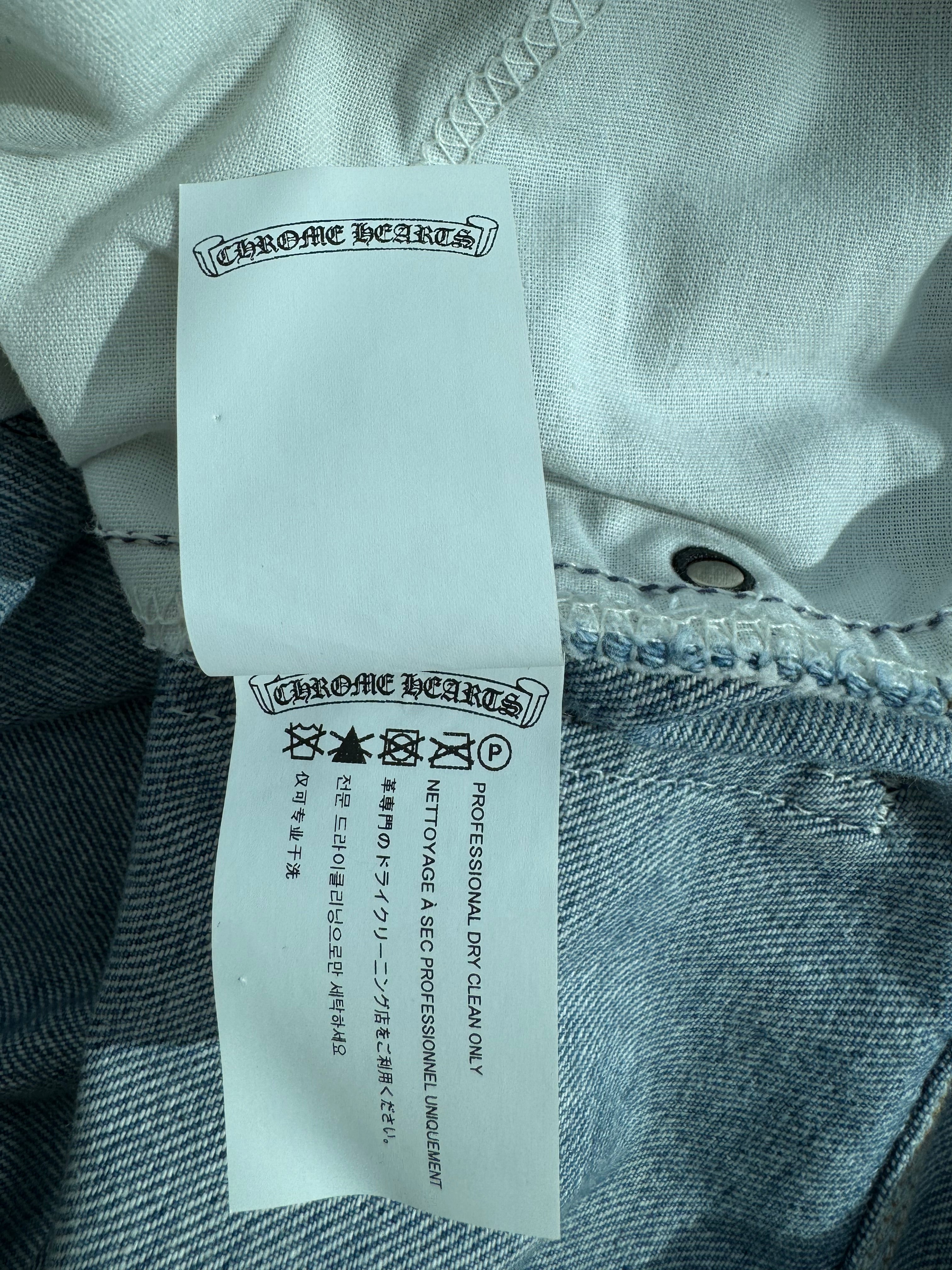Chrome Hearts x Levi's Exclusive St. Barth Blue & Orange Cross Patch Jeans for Men & Women - Perfect for Streetwear, Casual Outfits, and Fashion Statements