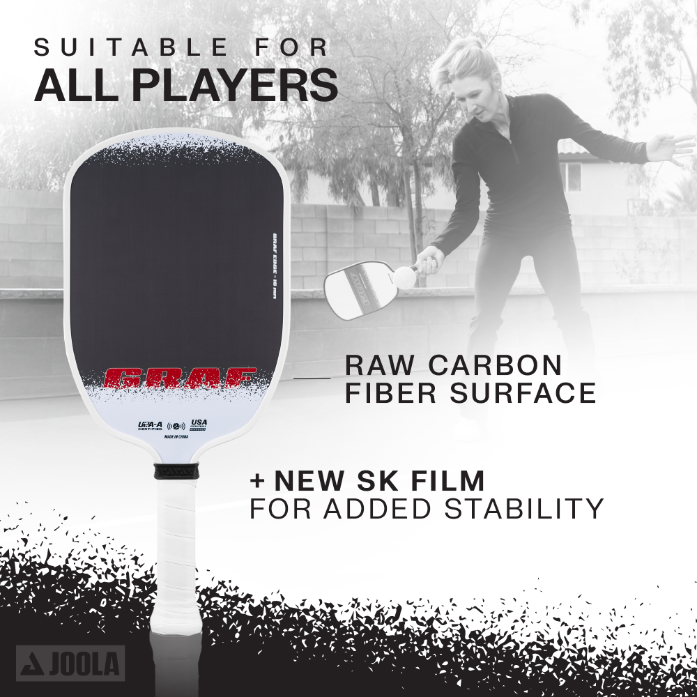JOOLA Graf Edge 16mm Pickleball Paddle - Premium Carbon Fiber Surface for Control & Power - Perfect for Indoor & Outdoor Pickleball Games