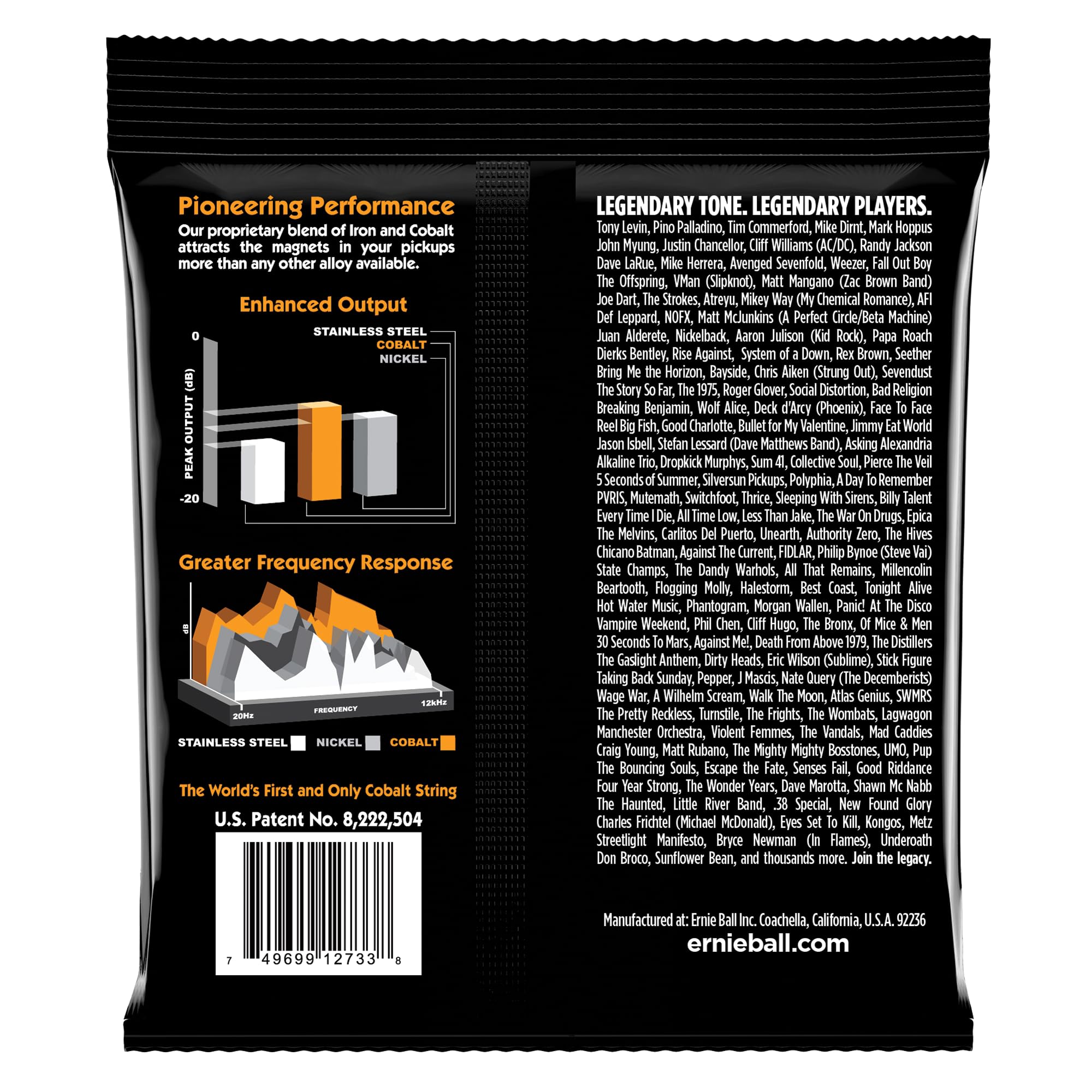 Ernie Ball Hybrid Slinky Cobalt Bass Guitar Strings 45-105 Gauge (P02733) - Premium Nickel-Plated Steel for Enhanced Tone & Durability - Perfect for Rock, Metal & Studio Recording