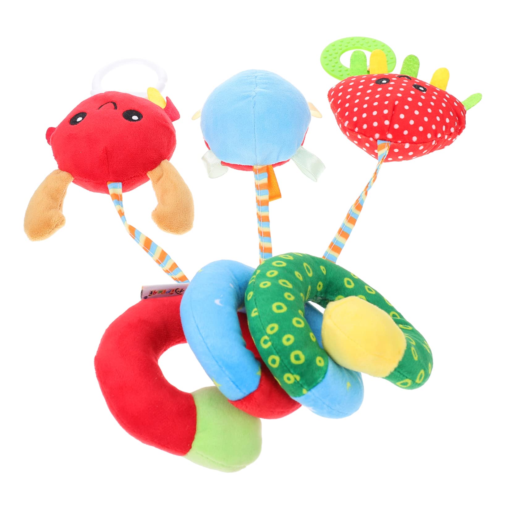 KOMBIUDA Soft Plush Animal Bed Toy for Car, Pram & Crib - Red Sensory Stuffed Animal for Babies & Toddlers | Perfect for Travel, Nursery & Sensory Play