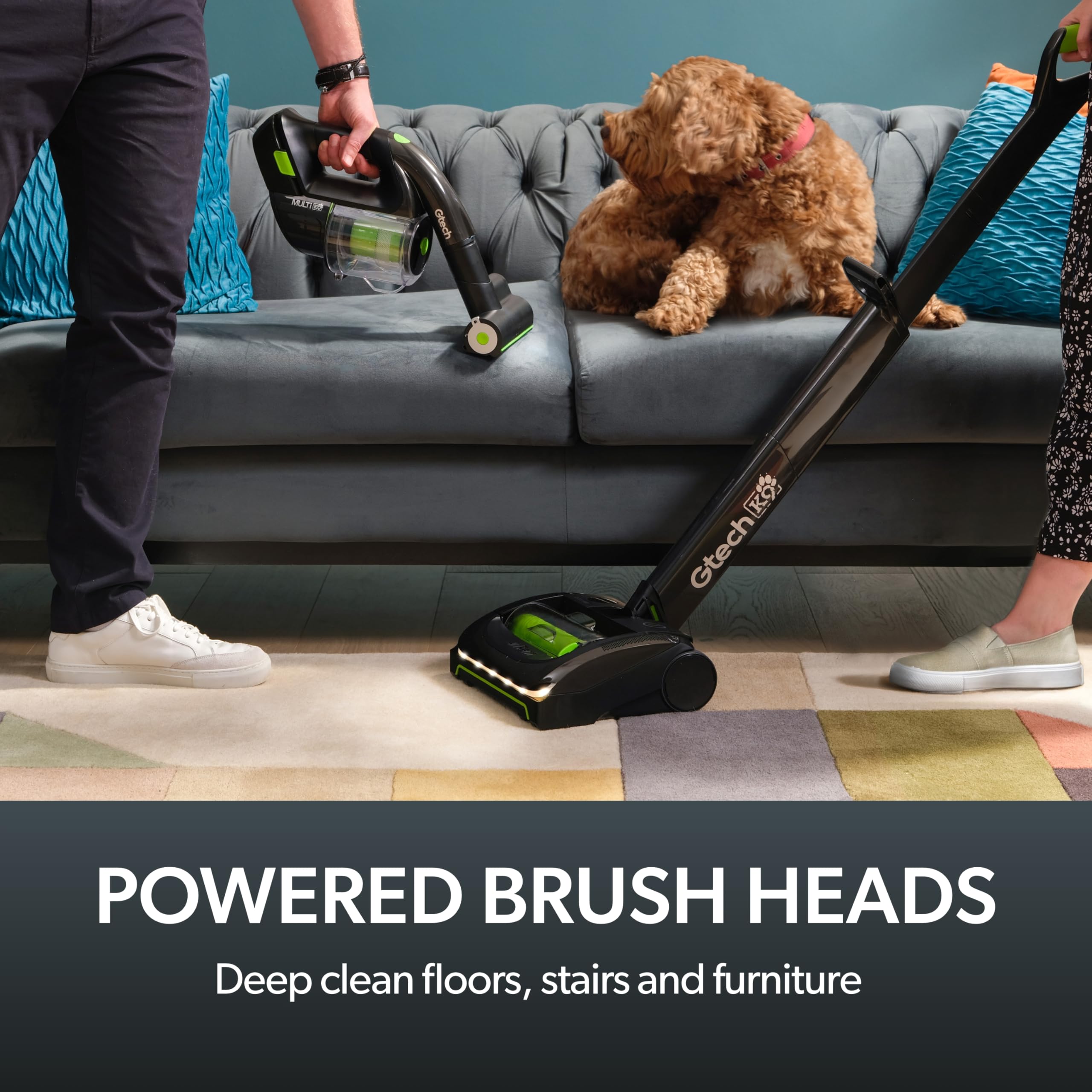 Gtech AirRam 2 K9 & Multi MK2 K9 Cordless Vacuum Cleaner Bundle - 22V Lithium Ion Rechargeable Upright & Handheld Vacuum for Pet Hair - Ideal for Hard Floors, Carpets & Pet Owners