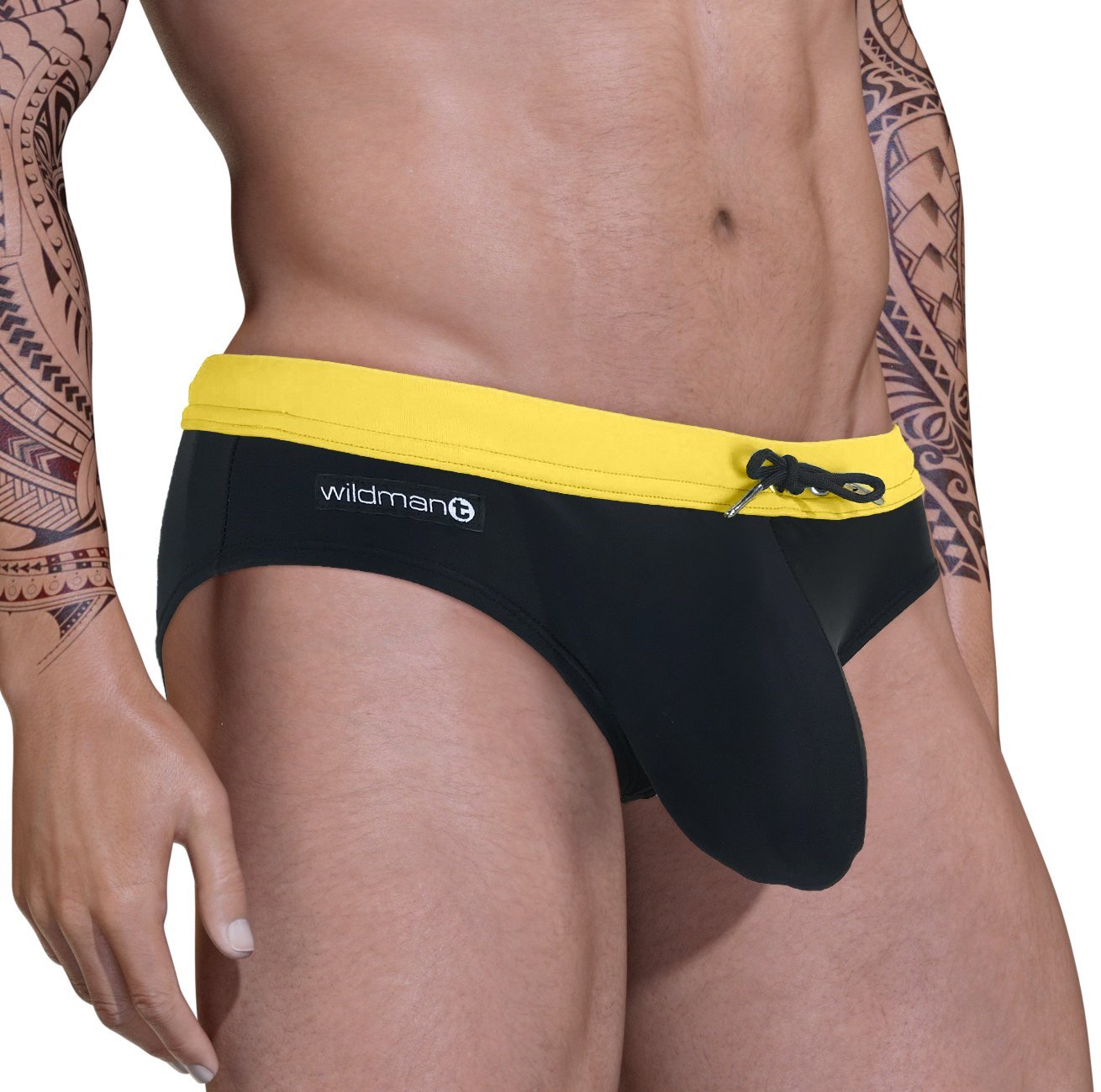 Wildmant Big Boy Pouch Swim Bikini - Comfortable Men's Swimwear in Vibrant Yellow for Beach, Pool & Summer Vacations