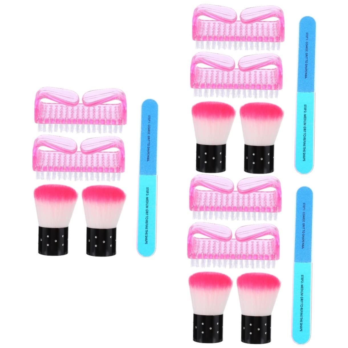 FOMIYES 15-Piece Nail Brush Set - Dust Brush, Nail File Cleaner, Manicure Tools, Nail Art Brushes & Buffer with Ergonomic Grip for Professional & Home Salon Use