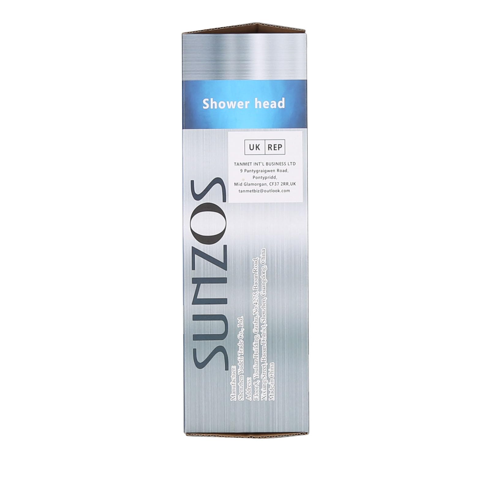 SUNZOS High Pressure Shower Head with 1.5m Hose - 6 Adjustable Spray Modes, Water Saving Design with Holder - Perfect for Bathroom, Spa, and RV Use