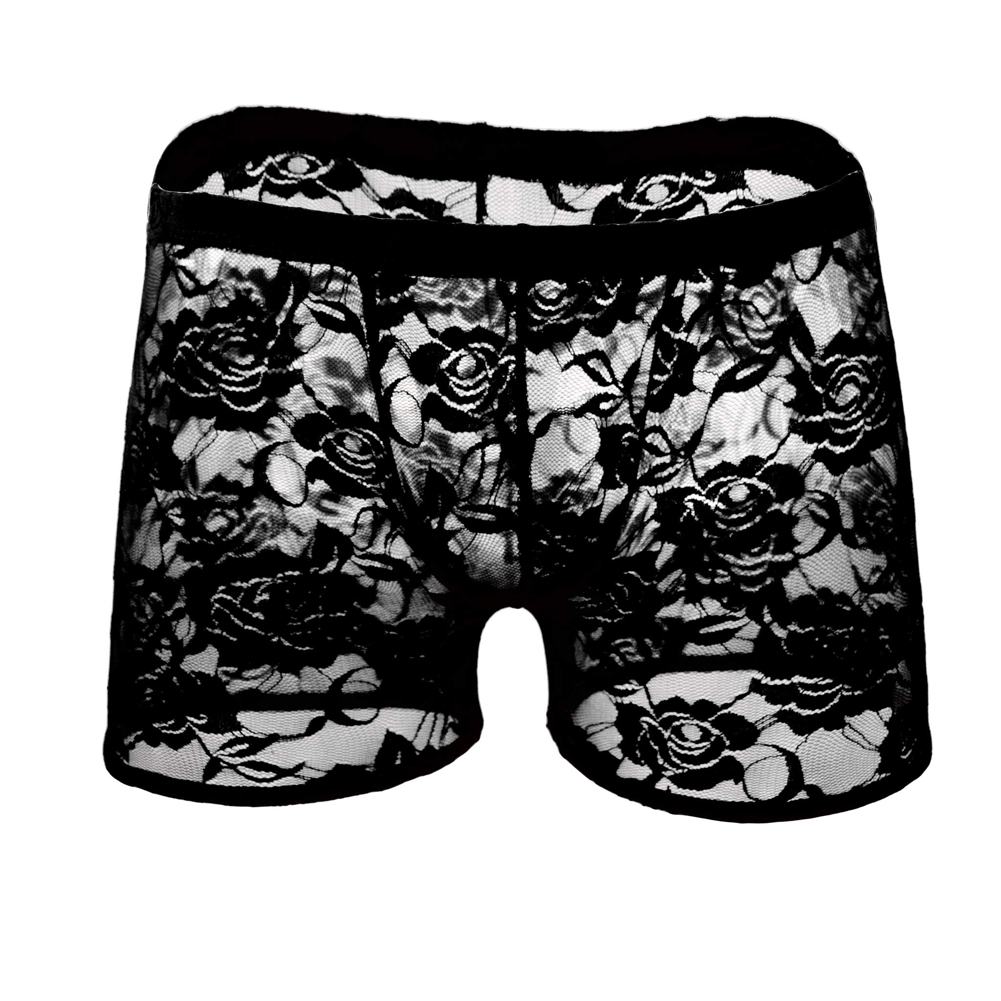 Sheer Lace Boxer Shorts for Men - Breathable & Comfortable Underwear for Crossdressing, Sissy Boys & Gender Expression - Perfect for Cosplay, Roleplay & Sensual Wear