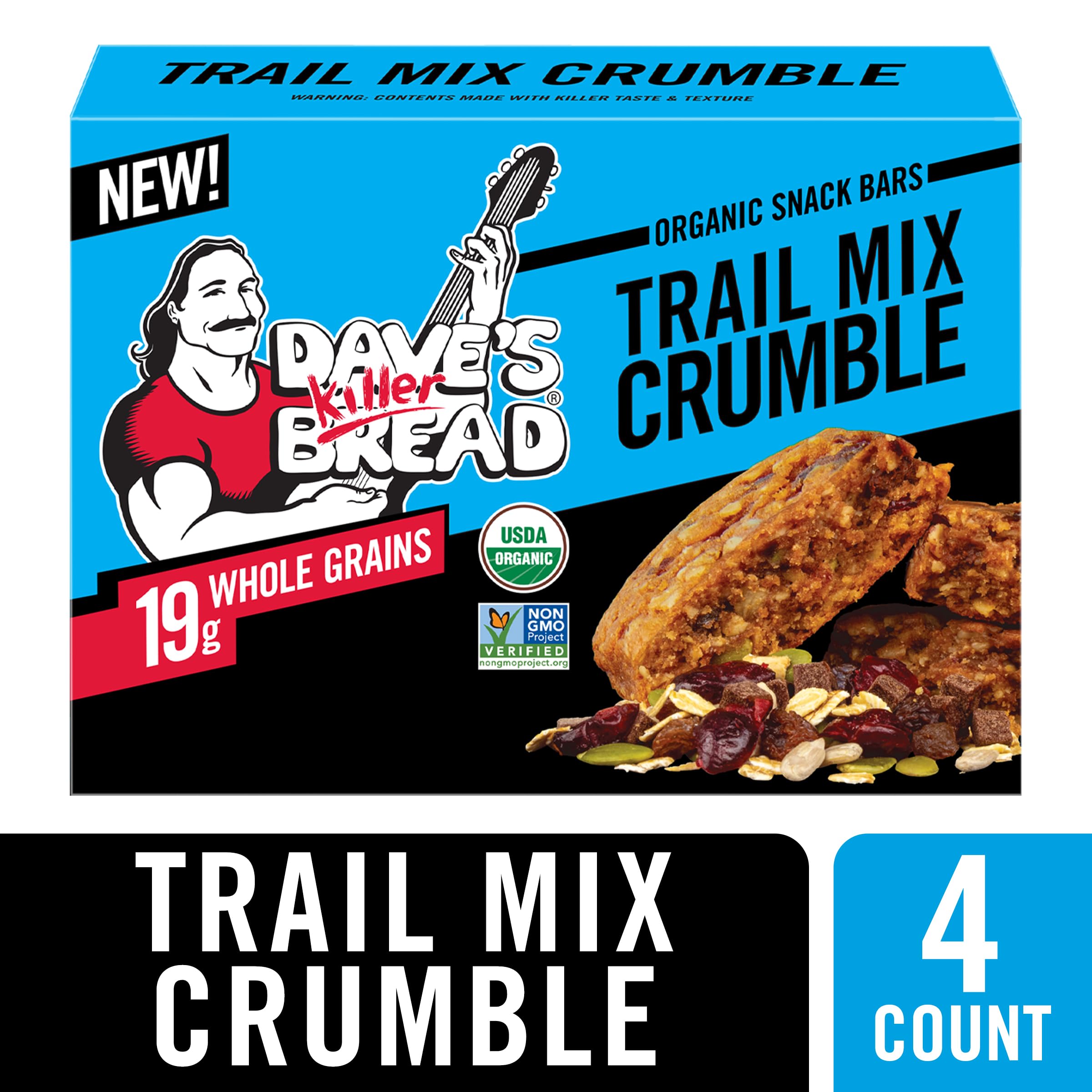 Dave's Killer Bread Organic Snack Bars - Trail Mix Crumble | Healthy On-the-Go Snacks for Hiking, Work & School Lunch | Gluten-Free & Non-GMO