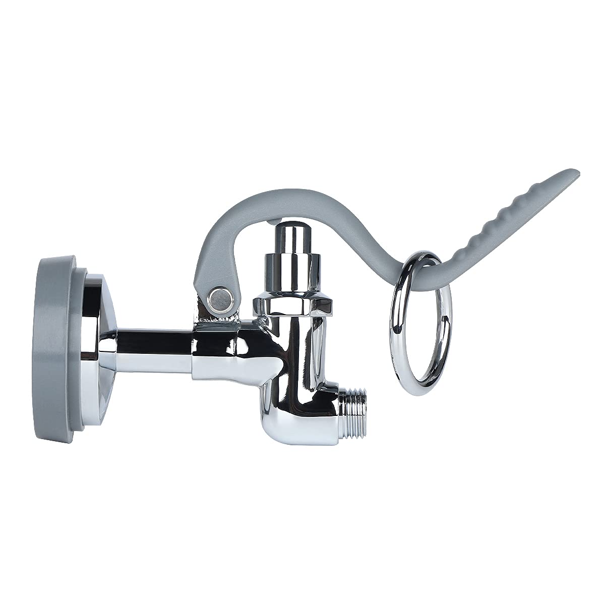 KWODE Commercial Pre-Rinse Spray Valve Kit - Chrome Polished Grey Sink Faucet Sprayer Head with Nozzle - Dishwasher Spray Replacement for Home, Restaurant & Industrial Kitchen Use - Perfect for High-Pressure Dishwashing and Food Prep Areas
