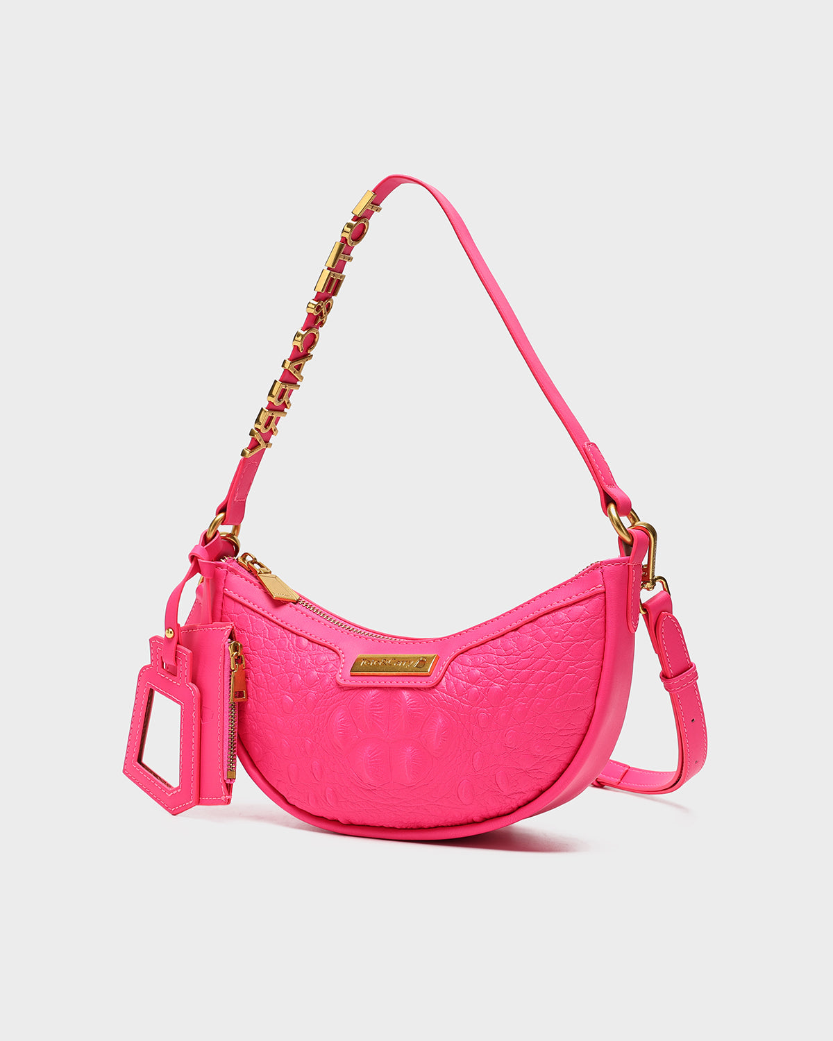 Stylish Neon Pink Shoulder Purse for Women - Trendy Crossbody Bag for Daily Use, Shopping & Travel Accessories