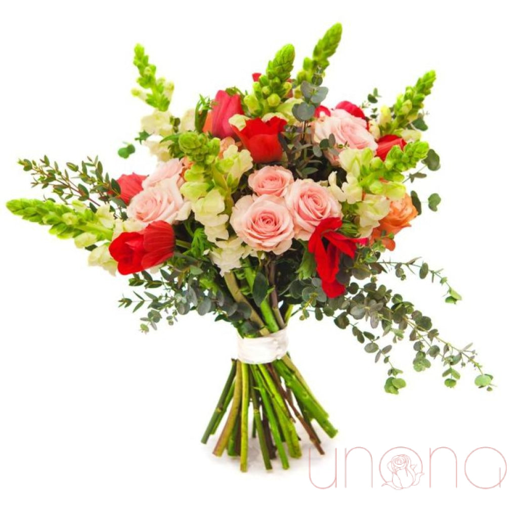 Pretty Blooms Bouquet - Fresh Artificial Flowers for Home Decor, Weddings & Events | Elegant Floral Arrangement Centerpiece for Table, Office, Party