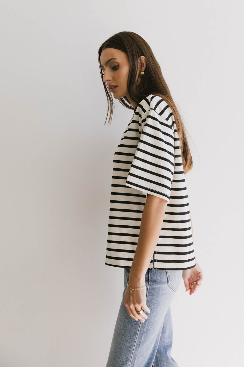 Freddie Striped T-Shirt for Men - Soft Cotton Black Tee - Casual & Comfortable Shirt for Everyday Wear, Outings, and Layering