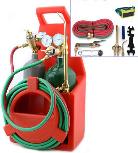 Professional Oxy Acetylene Welding & Cutting Torch Kit with Tanks - Heavy Duty Tote for Metal Fabrication, Auto Repair & HVAC Work