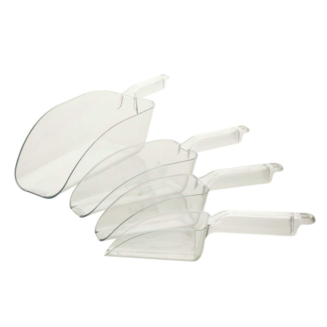 12-Pack Plastic Measuring Scoops for Baking, Candy, Pet Food - 64-Ounce Capacity - Perfect for Kitchen, Candy Making & Pet Feeding