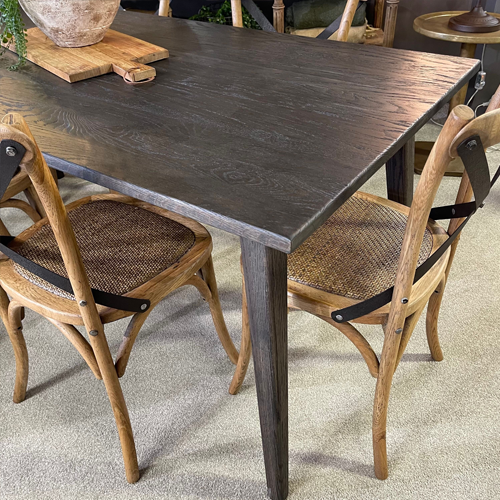 Vicchy 180cm Deep Brown Dining Table - Perfect for Family Gatherings, Dinner Parties & Modern Home Decor