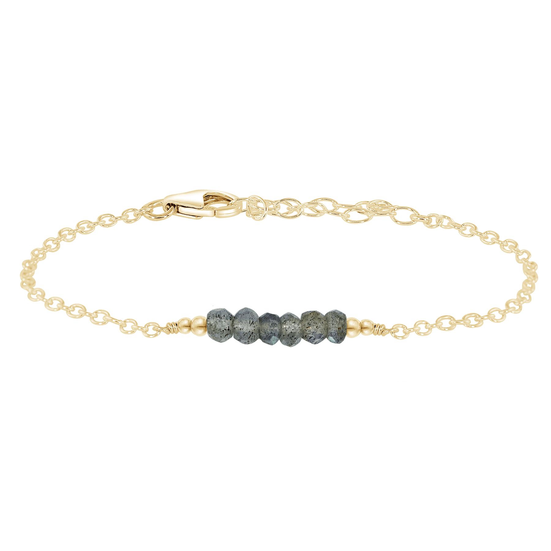 Sparkling Grey Labradorite Gemstone Faceted Bead Bar Bracelet for Women - Elegant Handmade Jewelry for Parties, Weddings & Everyday Wear