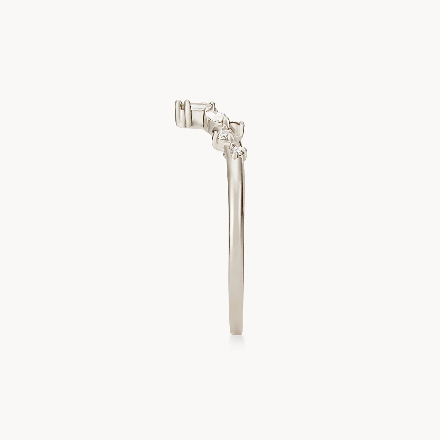 14K White Gold Union of Bliss Ring with White Diamonds - Elegant Wedding Band, Anniversary Gift & Everyday Jewelry for Women