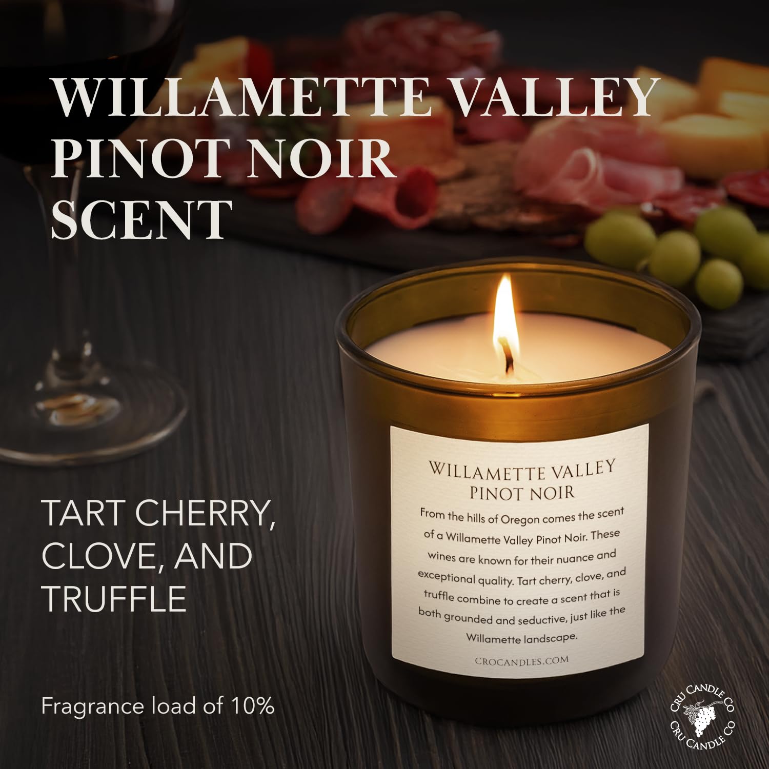 Premium Wine Scented Soy Candles - Willamette Valley Pinot Noir Inspired Aroma, Natural Soy Wax Gifts for Wine Lovers (Perfect for Romantic Dinners, Home Decor & Wine-Themed Parties)
