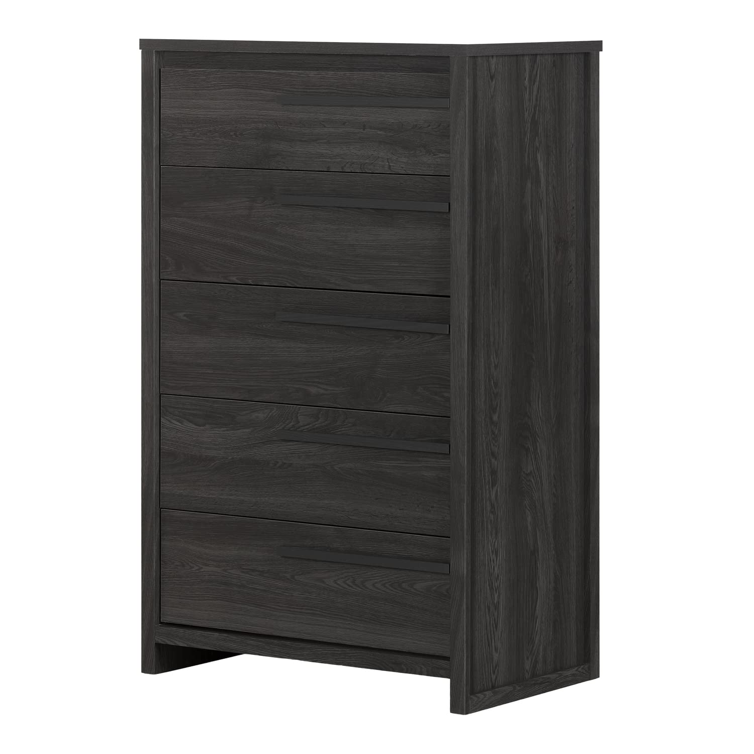 South Shore Tao 5-Drawer Dresser, Grey Oak with Wooden Handles - Modern Bedroom Storage Solution for Clothes & Accessories