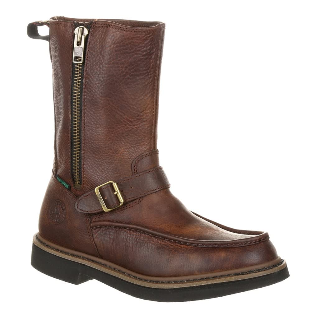 Georgia Boot Men's G4124 Wellington Work Boot - Waterproof, Steel Toe, Slip Resistant for Construction, Farming & Outdoor Work