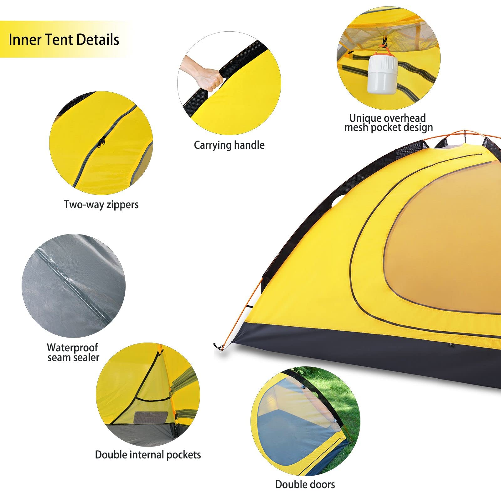 GEERTOP Ultralight 2 Person Backpacking Tent - 4 Season Waterproof Camping Tent with Double Layer for Cold Weather - Easy Setup for Family Camping, Hiking, Hunting & Outdoor Adventures - Perfect for Mountain Climbing and Travel Expeditions