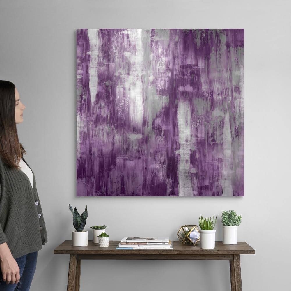 Justin Turner Amethyst Gradation Abstract Canvas Wall Art Print - 36x36 Inch Modern Contemporary Home Decor for Living Room, Bedroom & Office