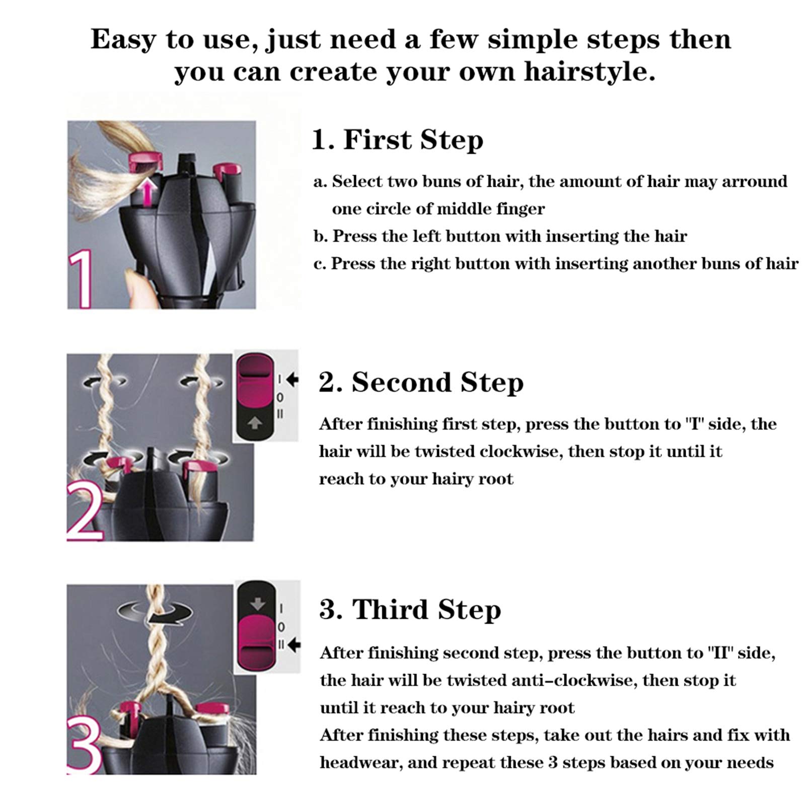 Automatic Hair Braider Machine - Quick Twist Electronic Hair Styling Tool for DIY Braids & Magic Hairstyles | Perfect for Home Use, Salon Styling & Party Hairstyles