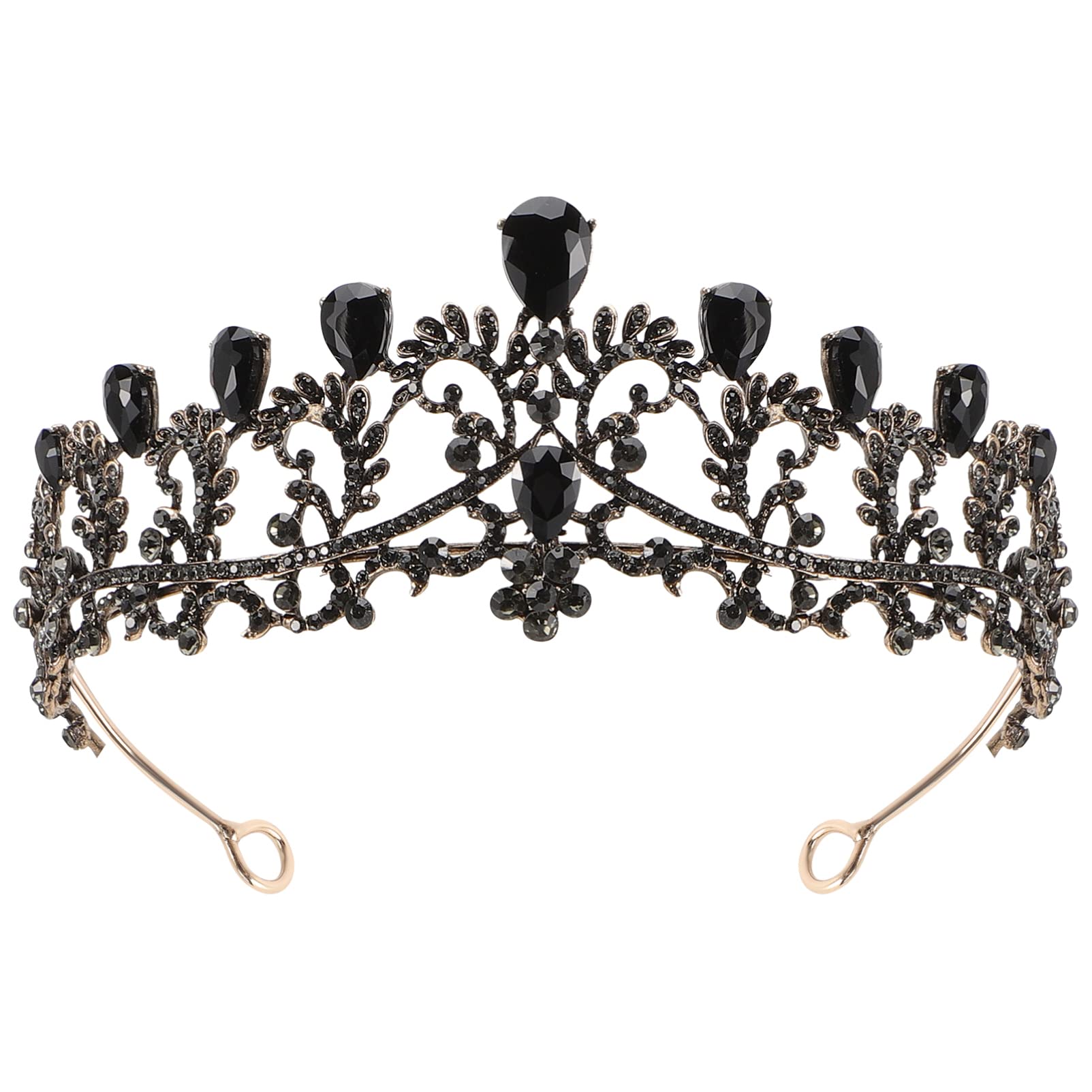 Beavorty Baroque Black Leaf Bridal Headpiece – Elegant Gothic Wedding Tiara & Hair Accessories for Women, Brides, Halloween & Cosplay – Alloy Goddess Headband for Weddings, Parties & Special Events